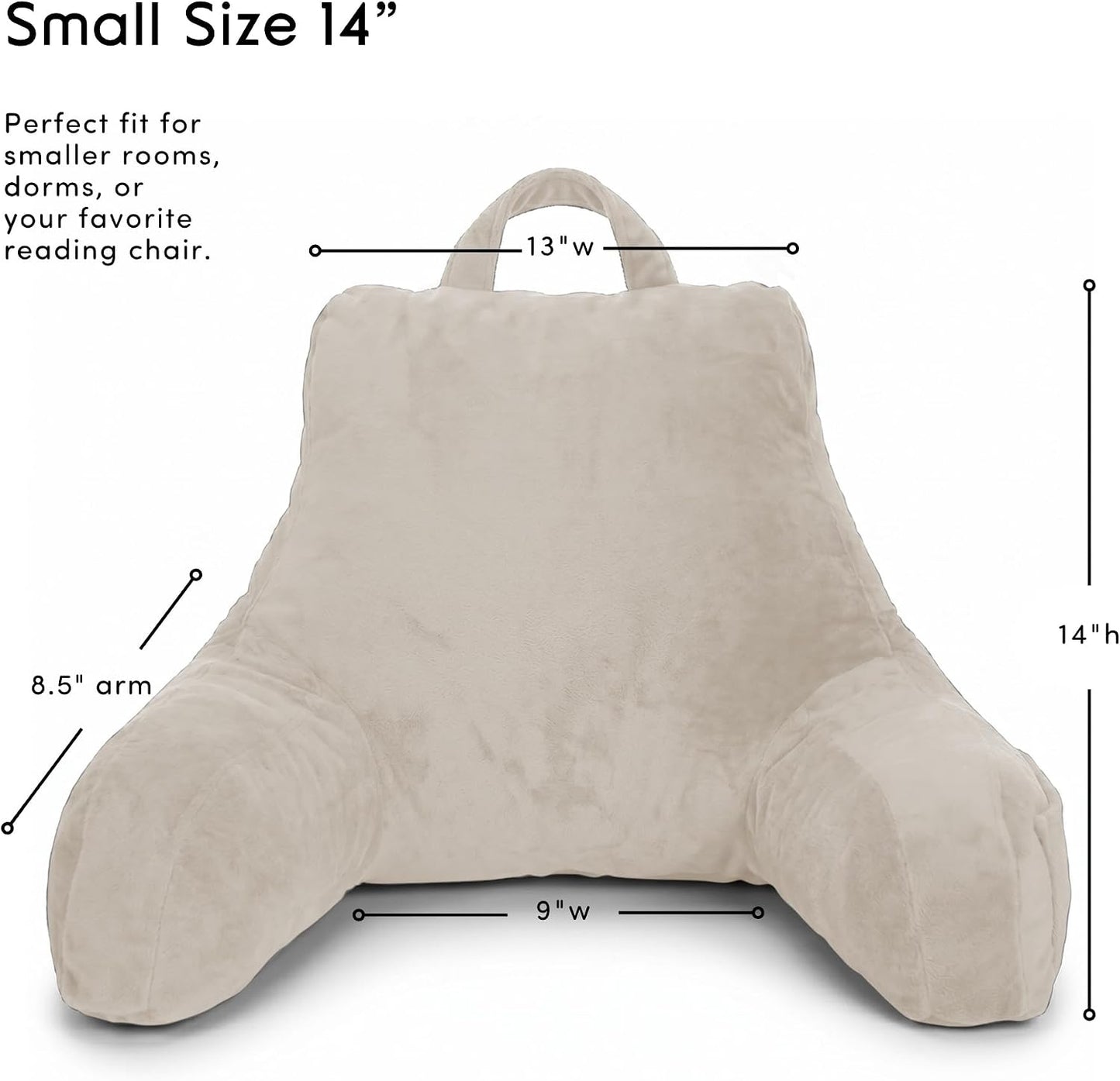 Nestl Reading Pillow with Shredded Memory Foam, Designed for Sitting Up in Bed and Couch, Back and Arms Adjustable Support for Adult & Teens Backrest Pillows for Reading, with Washable Cover Dark Grey