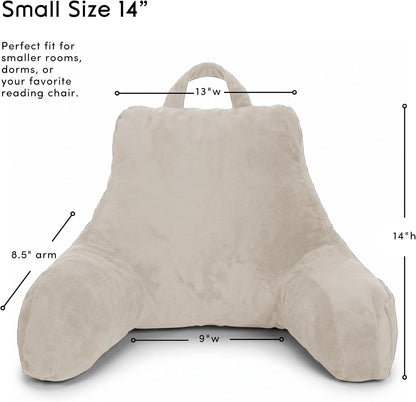 Nestl Reading Pillow with Shredded Memory Foam, Designed for Sitting Up in Bed and Couch, Back and Arms Adjustable Support for Adult & Teens Backrest Pillows for Reading, with Washable Cover Dark Grey