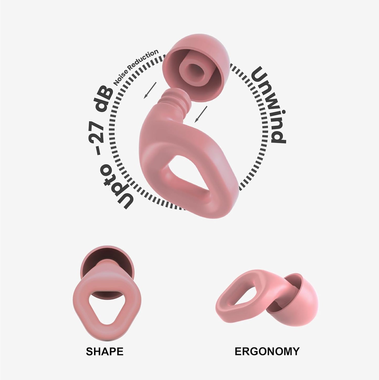 Zenz Unwind Ear Plugs for Sleeping Noise Reduction - Comfy Reusable Soft Silicone Earplugs for Focus, Study, Work - 8 Pair Eartips in XS/S/M/L - 27dB Hearing Protection with Storage Case - Onyx Black