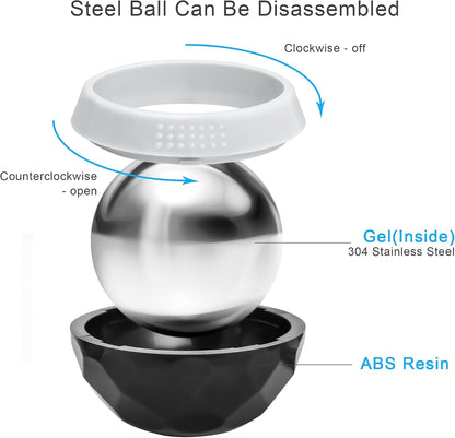 Coolrunner Cold Massage Roller Ball, Cryosphere Cold Massage Ball- Heat Therapy & Cold Therapy Relief with Cold Gel Core- Helps with Muscles Recovery and Inflammation for Shoulders, Neck (Black Blue) | Heat Therapy & Cold Therapy Relief, Helps with