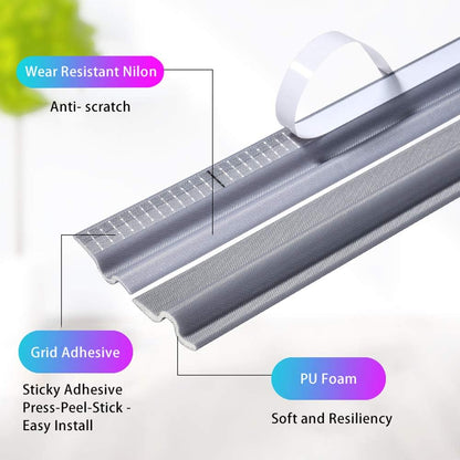118 Inch Window Draft Stopper Foam Seal Strip Self Adhesive, Window Insulation Tape and Door Side Weather Stripping Soundproof, Door Bottom Sweep Noise Gap Blocker (White, T Shape)