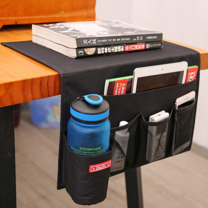 Zafit 5 Pockets Bedside Caddy, Bedside Storage Organizer for Water Bottles, Magazines, Phone, Glasses (5 Pockets-Grey)
