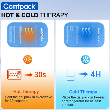 Comfpack Soft Ice Packs for Injuries Reusable, Double Side Hot Cold Therapy