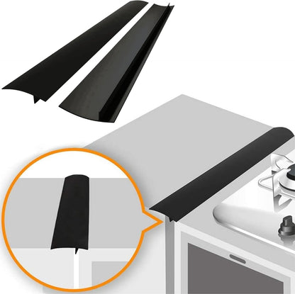 Linda’s Essentials Silicone Stove Gap Covers (2 Pack), Heat Resistant Oven Gap Filler Seals Spaces Between Stovetop and Counter, Easy to Clean Stove Side Guard (25 Inches, Clear)