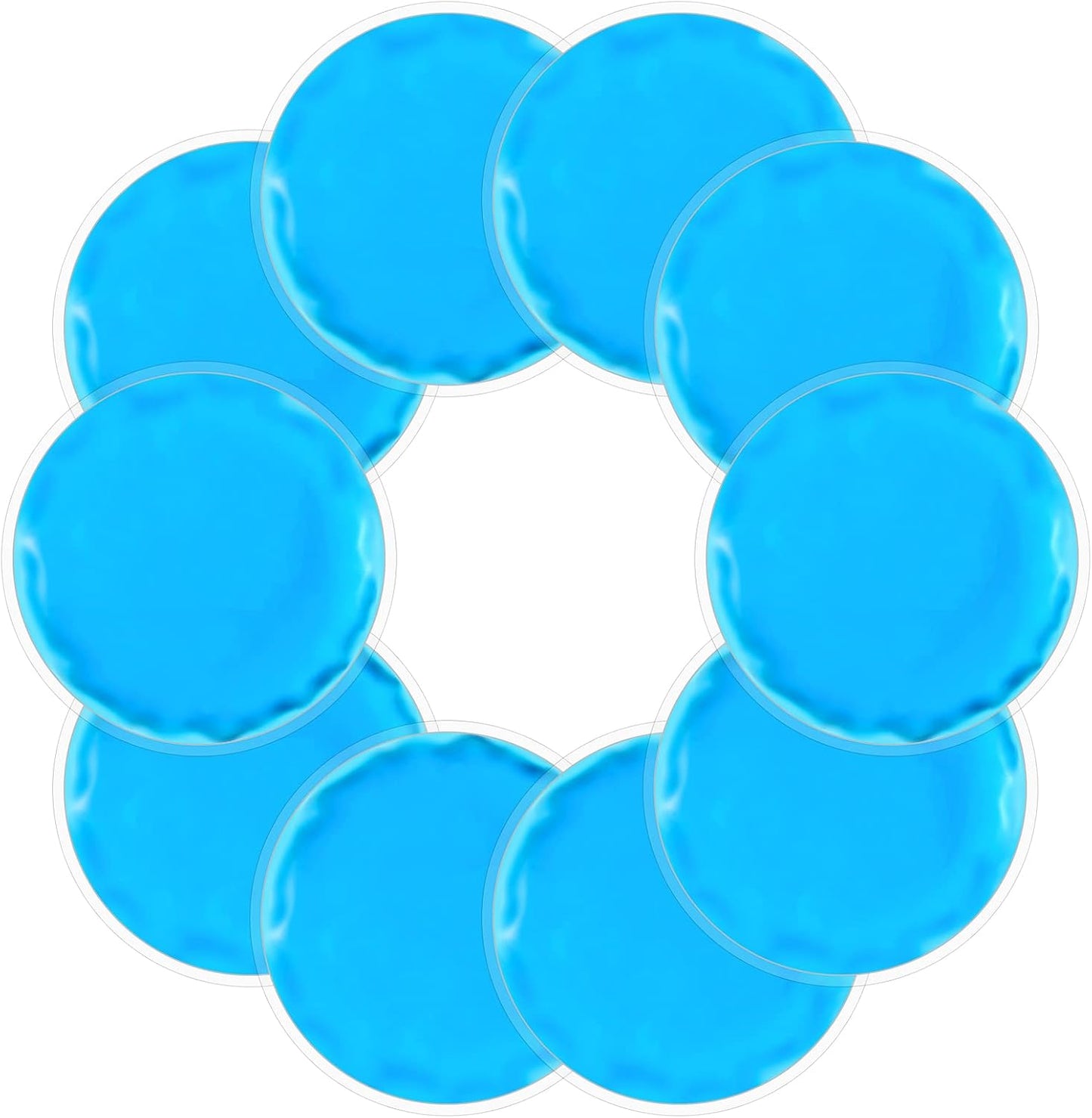Reusable Ice Packs for Injuries, 10 Pack Round Ice Packs for Face, Gel Ice Pads Small Hot Cold Compress Ice Bag for Eyes After Surgery, Face, Wisdom Teeth, Breast Surgery, Blue
