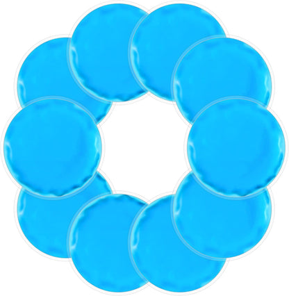 Reusable Ice Packs for Injuries, 10 Pack Round Ice Packs for Face, Gel Ice Pads Small Hot Cold Compress Ice Bag for Eyes After Surgery, Face, Wisdom Teeth, Breast Surgery, Blue