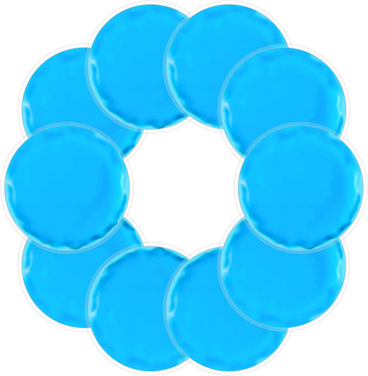 Reusable Ice Packs for Injuries, 10 Pack Round Ice Packs for Face, Gel Ice Pads Small Hot Cold Compress Ice Bag for Eyes After Surgery, Face, Wisdom Teeth, Breast Surgery, Blue