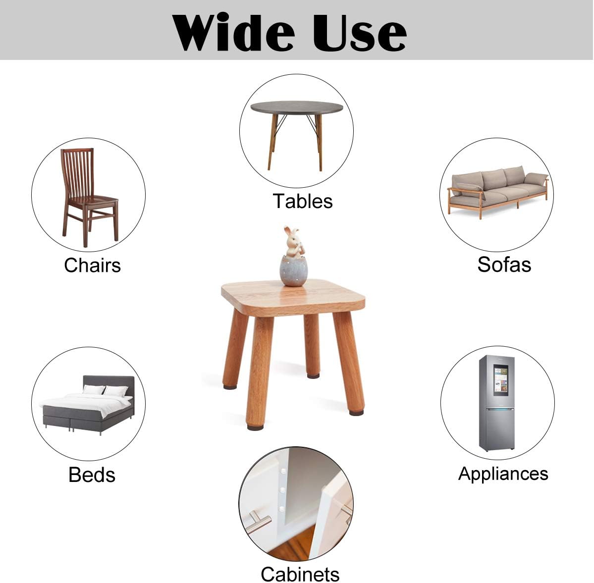 Felt Furniture Pads 300 Pieces, Furniture Pads for Hardwood Floors Black | Self-adhesive felt pads prevent scratches and noise, ideal for chair legs, suitable for hardwood floors and indoor furniture