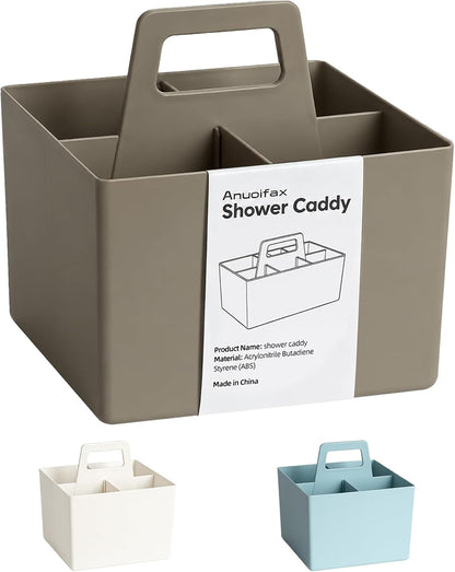 Anyoifax Portable Shower Caddy with Removable Compartment, Large Gray | Plastic Shower Basket Bathroom Caddy Organizer with Handle, College Dorm Storage, Baby Bath Essential, Cleaning Supply Caddy
