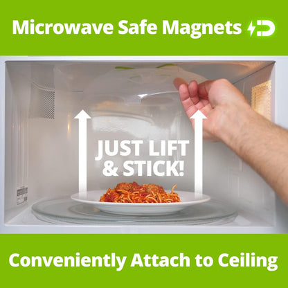 HOVER COVER Magnetic Microwave Splatter Cover for Food - 12-Inch - Gray | BPA-Free Lid, Vented Plate Guard with Steam Vents, Anti-Splash Microwave Lid, Dishwasher Safe, Space-Saving Magnetic Storage