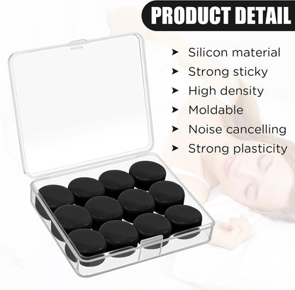 TrelaCo 12 Pack Soft Ear Plugs for Sleeping, Reusable Moldable Silicone Earplugs Noise Cancelling Reduction for Concerts, Swimming, Shooting, Snoring, Airplane, Musicians, Motorcycle (Pink)