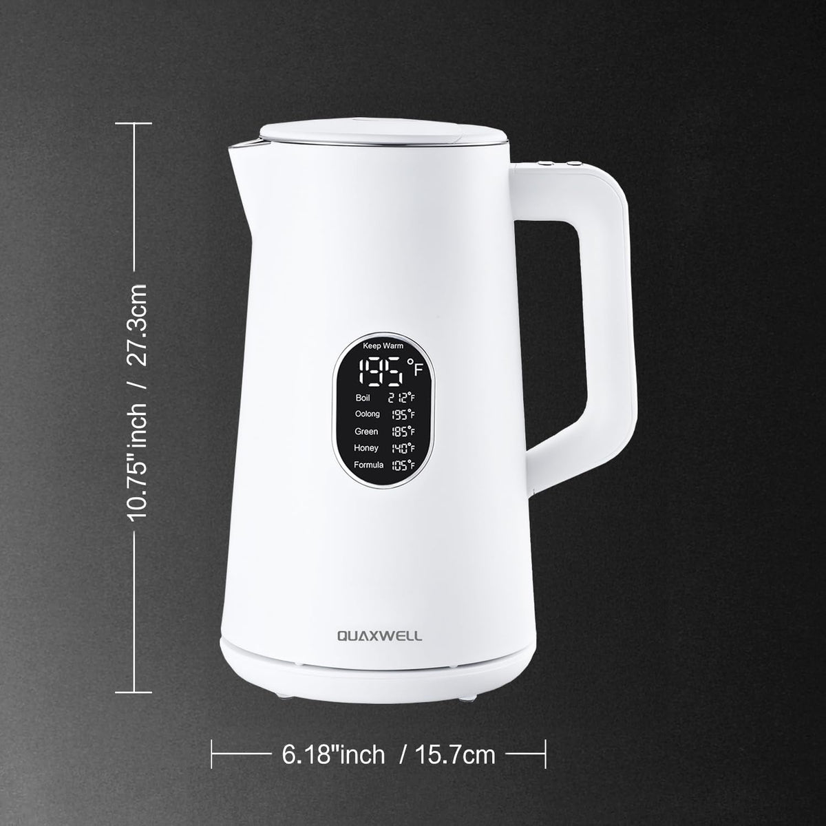 1.5L Electric Kettle Temperature Control, Black | Double Wall Cool Touch Teapot, Fast Boil, 5 Temperature Control, LED Display, Auto Shut-Off & Keep Warm