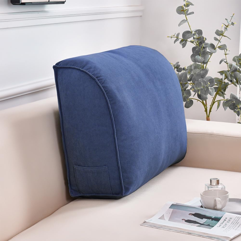 YURRO Extra Thick Sofa Back Cushion Wedge Pillow for Couch&Bed,Large Back Lumbar Support Pillow Reading Pillow,Waist Support Pillow Headboard Cushion with Removable Cover, 23.6x17.7x7.8inches, Brown