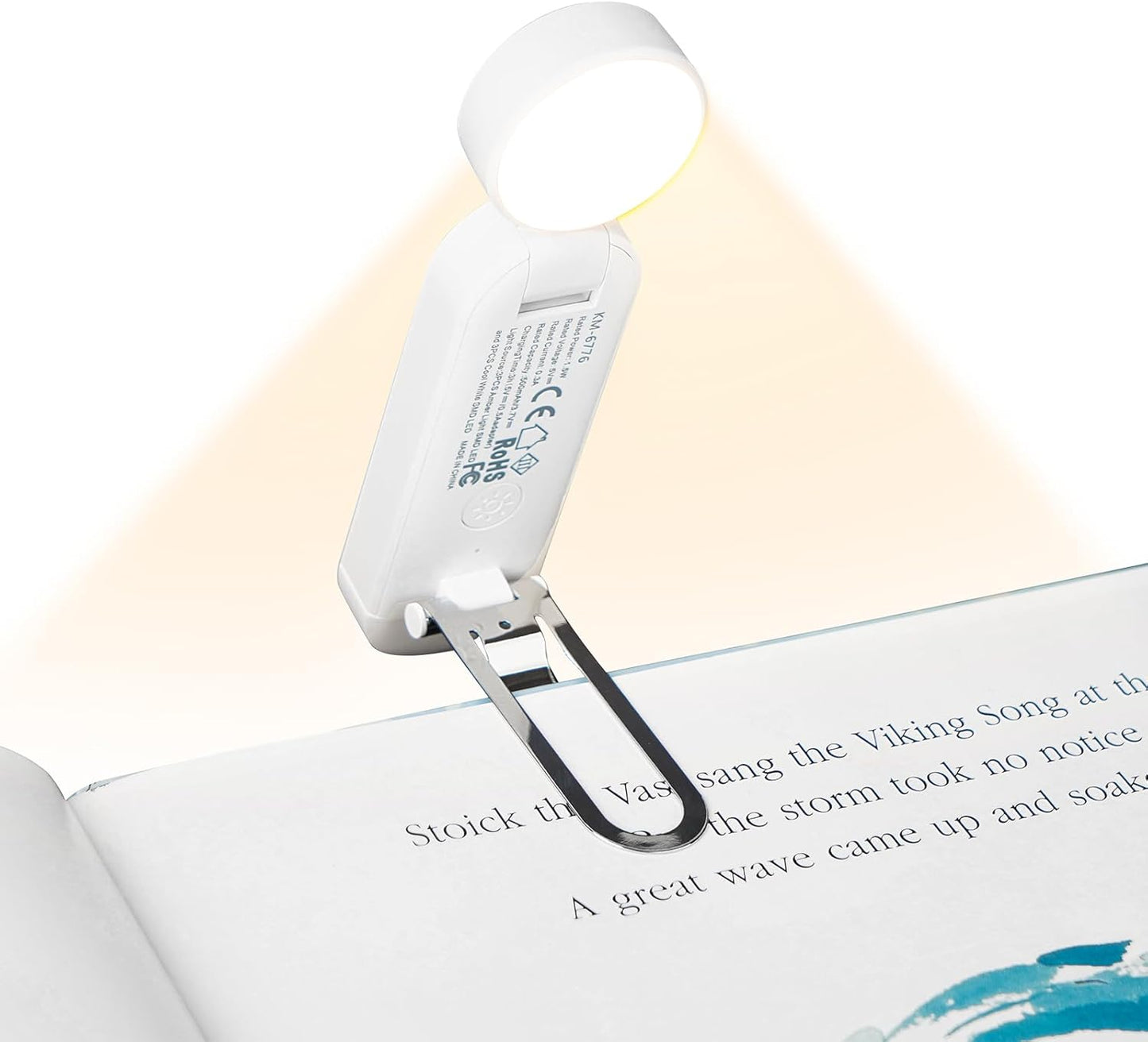 VAVOFO USB Rechargeable Bookmark Reading Light, Blue Light Blocking Amber LEDs for Bedtime Reading - Clip On, 9 Lighting Modes