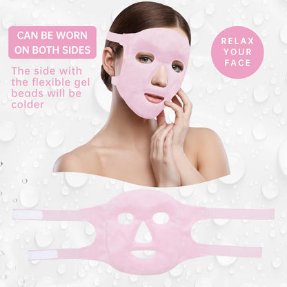 ZNÖCUETÖD Cold Face Eye Mask Ice Pack Reduce Facial Puff, Dark Circles, Hot Cold Compress Pack, Face SPA Gift for Woman Sleeping, Pressure, Headaches, Skin Care, Post Laser Cosmetic Care, Reversible