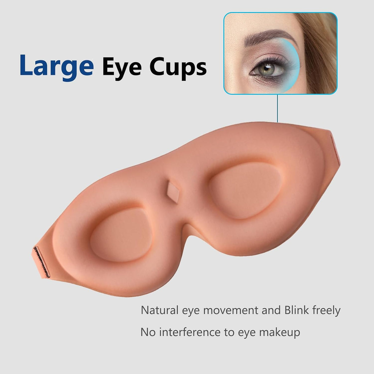 ALASKA BEAR Memory Foam Sleep Mask, Contoured Eye Cups for Women Men, Blue