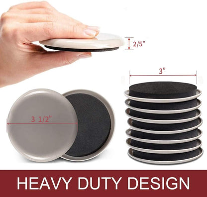 Furniture Sliders, 20pcs-3 1/2” Furniture Sliders for Carpet, Furniture Pads Hardwoods Floors, Heavy Duty Furniture Movers Sliders, Reusable Furniture Moving Pads, Floor Protectors for Carpet