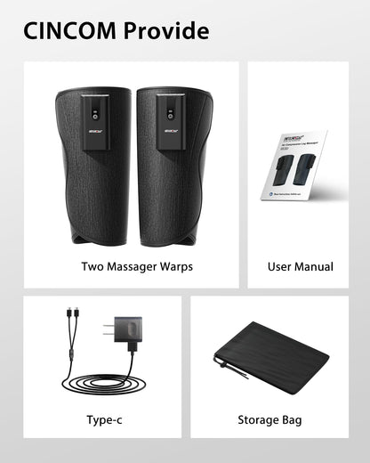CINCOM Cordless Leg Massager with Heat and Air Compression