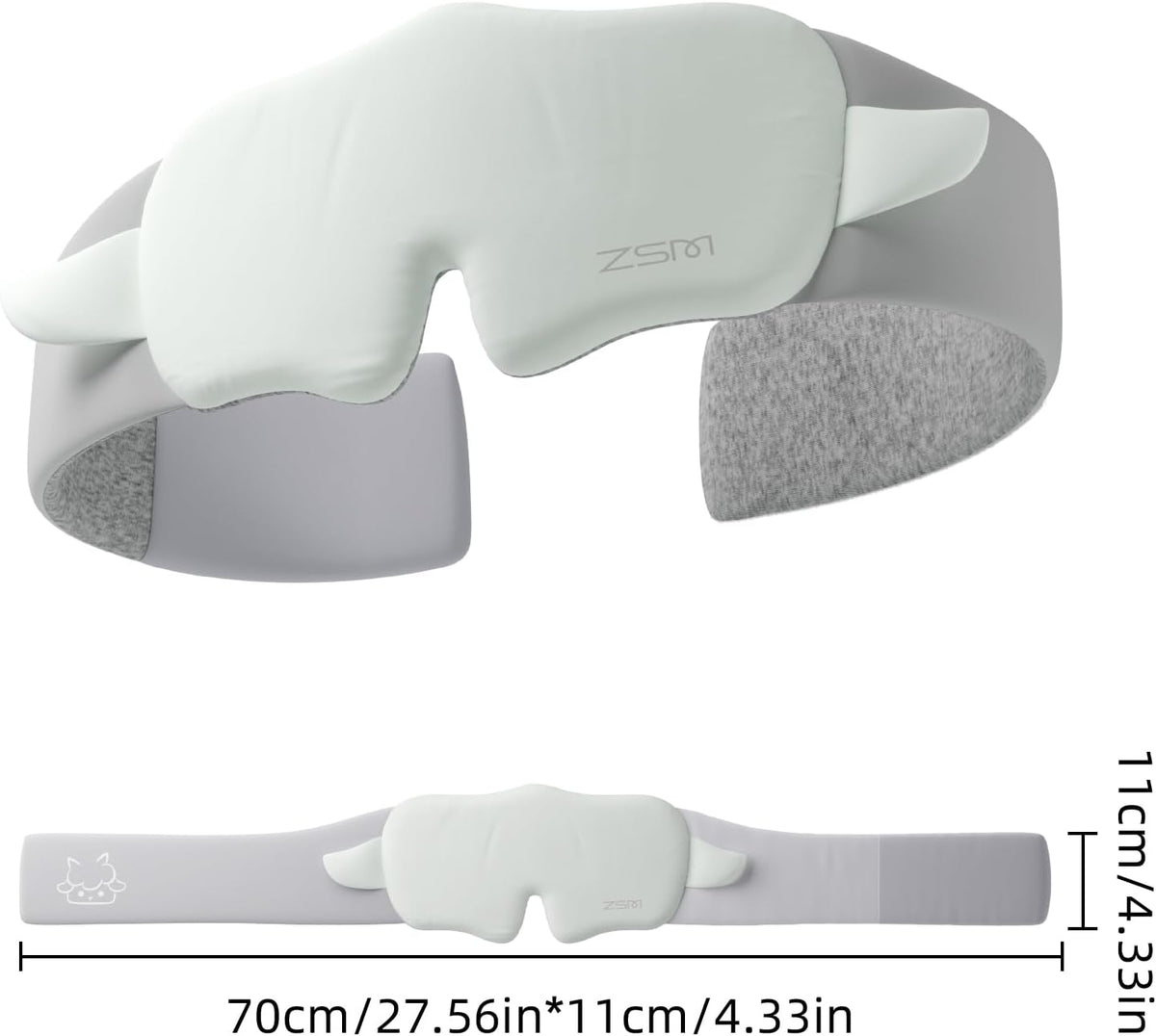22mm Mulberry Silk Sleep Mask,3D Lash Friendly Eye Mask Adjustable Gray