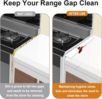 Silicone Stove Counter Gap Cover - 25 Inch Gap Filler 2 Pack Black | Long gap filler seals spills between kitchen appliances Stovetop oven countertop; stove gap cover, gas stove side gap covers