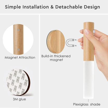 Montford Wall Sconces Set of Two Battery Operated, Motion Sensor Night Light Magnetic Wall Light Rechargeable, Peel and Stick Lights for Hallway