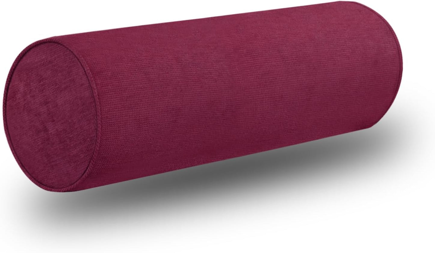 Cylinder Round Memory Foam Support Pillows Cervical Neck Roll Pillow with Pillowcase Soft, Comfortable and Breathable for Sleeping, Chair, Car, Sofa，Travel (Navy Blue, 18X6)