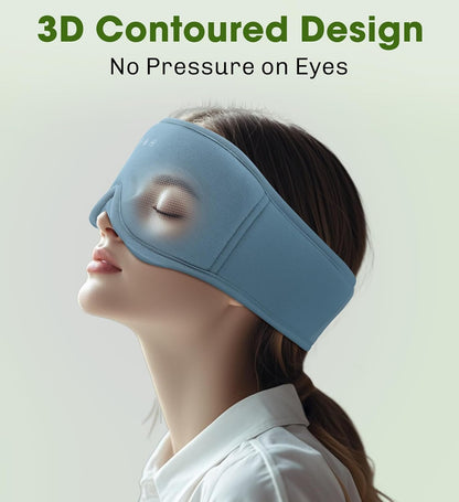 Sleep Mask with Bluetooth 5.4 Headphones, Removable 3D Eye Cups, Timing Sleeping Headphones for Side Sleepers, Wireless Music Eye Mask Speakers for Men, Women, Tech Gifts, Pink