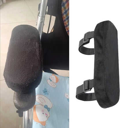 2 Pack Wheelchair Armrest Pads with Straps Arm Padding Cushion Covers for Transport Wheelchair Mobility Support Electric Wheelchairs Arm Rest Seniors Mobility Scooter Ergonomic Office Chair