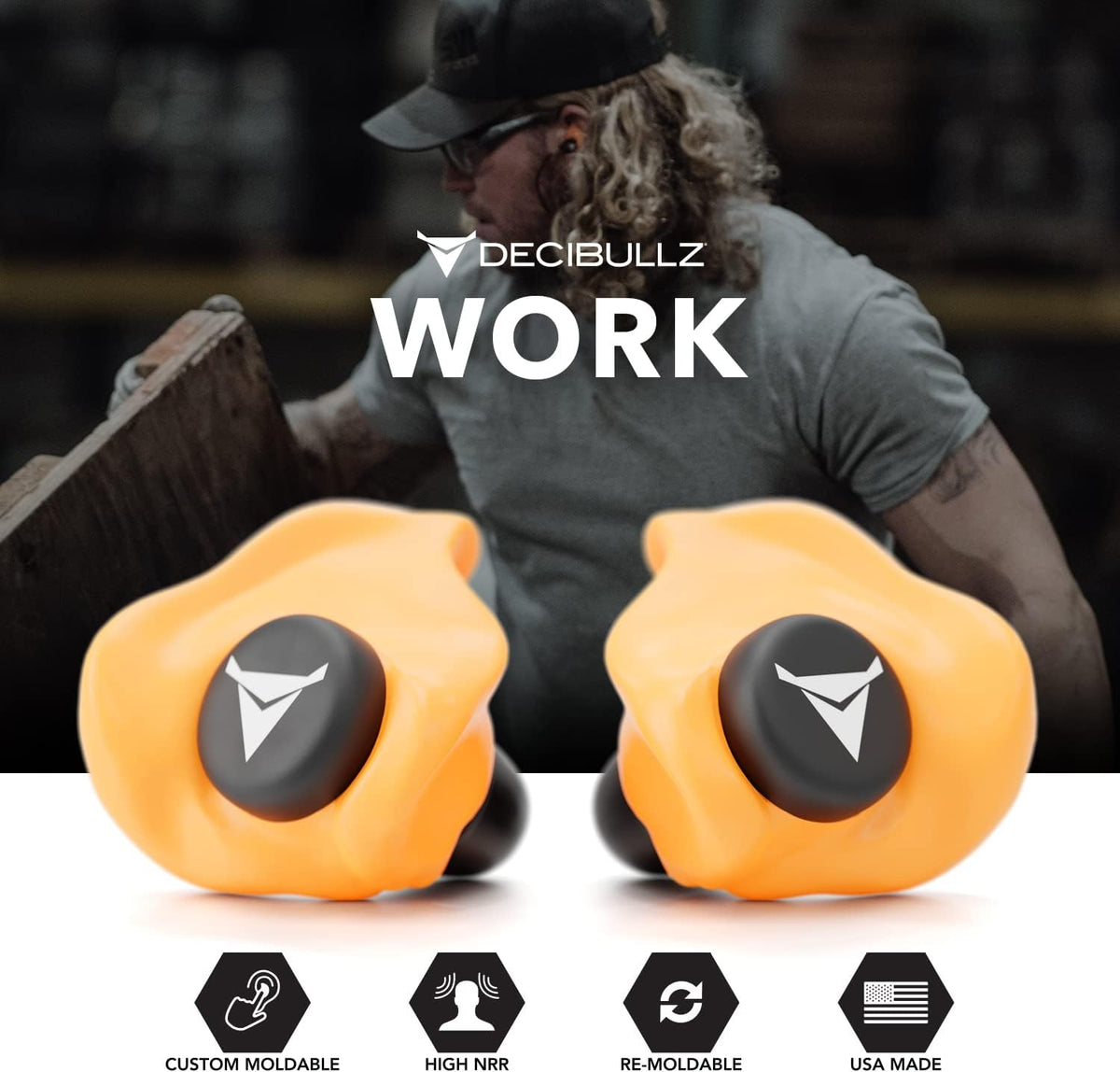 Decibullz Custom Molded Ear Plugs, 31dB NRR Shooting Ear Protection (Green)