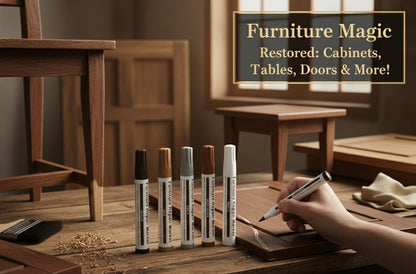 Wood Furniture Repair Marker Set – Pack of 7 Multi-Tone Touch Up Pens for Scratch Restoration and Surface Blending