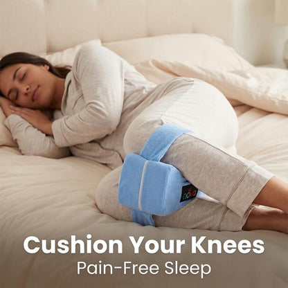 NOVA Leg Spacer Knee Pillow – Orthopedic Foam Knee Support Cushion for Side Sleepers, Pressure Relief for Hips, Legs & Lower Back, Standard Size, Soft Terry Cloth Removable Washable Cover