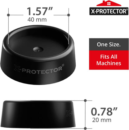X-Protector Anti Vibration Pads for Washing Machine 4 PCS - Non-Slip Bottom | Premium Anti Vibration Pads for Washer - Washing Machine Anti Vibration Pads - Keep Washing Machine from Moving!