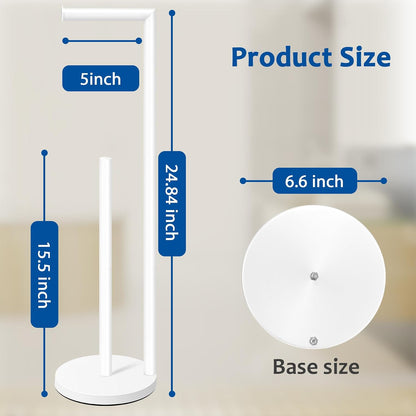 Toilet Paper Holder Stand, Bathroom Free Standing with Storage, Black | Rustproof Toilet Paper Roll Holder for 4 Rolls,with Non-Slip Stable Base,Bathroom Organizers and Storage
