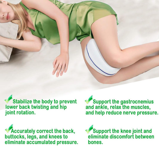 Tiwwie Knee Pillow Leg Pillow for Side Sleepers Foam Support Pillow for Sleeping for Back Pain,Memory Foam Cushion Pregnancy Pillow Leg Positioner Pillows for Side Sleeping