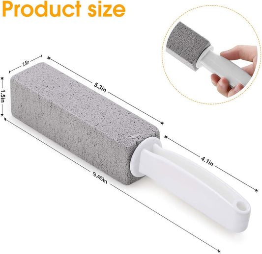 Kadden 2 Pack Pumice Stone Toilet Bowl Cleaner with Handle, Hard Water Ring Remover & Stain Scrubber for Bathroom, Pool, Sink and Tub, Ergonomic Heavy Duty Cleaning Tool