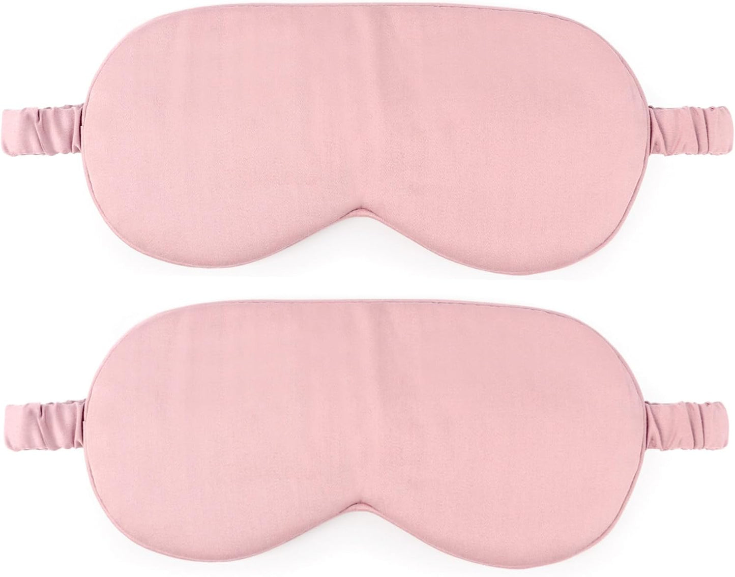 HBHLFZ Sleep Mask 2 Pack - Bamboo Viscose Fiber Sleeping Eye Mask - with Elastic Band/Headband - Comfort Sleeping Shade - for Nighttime Sleeping, Traveling & Napping（Pink，Green）