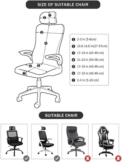FORCHEER Office Chair Armrest Cover with Zipper 15inch Stretchable Water Resistant Computer Office Chair Arm Rest Slipcover for Desk Chairs Arm 2Pack-Army Green