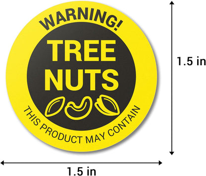 Sesame Seeds Allergy Warning Stickers, 1.5 Inch Round, 300 Labels