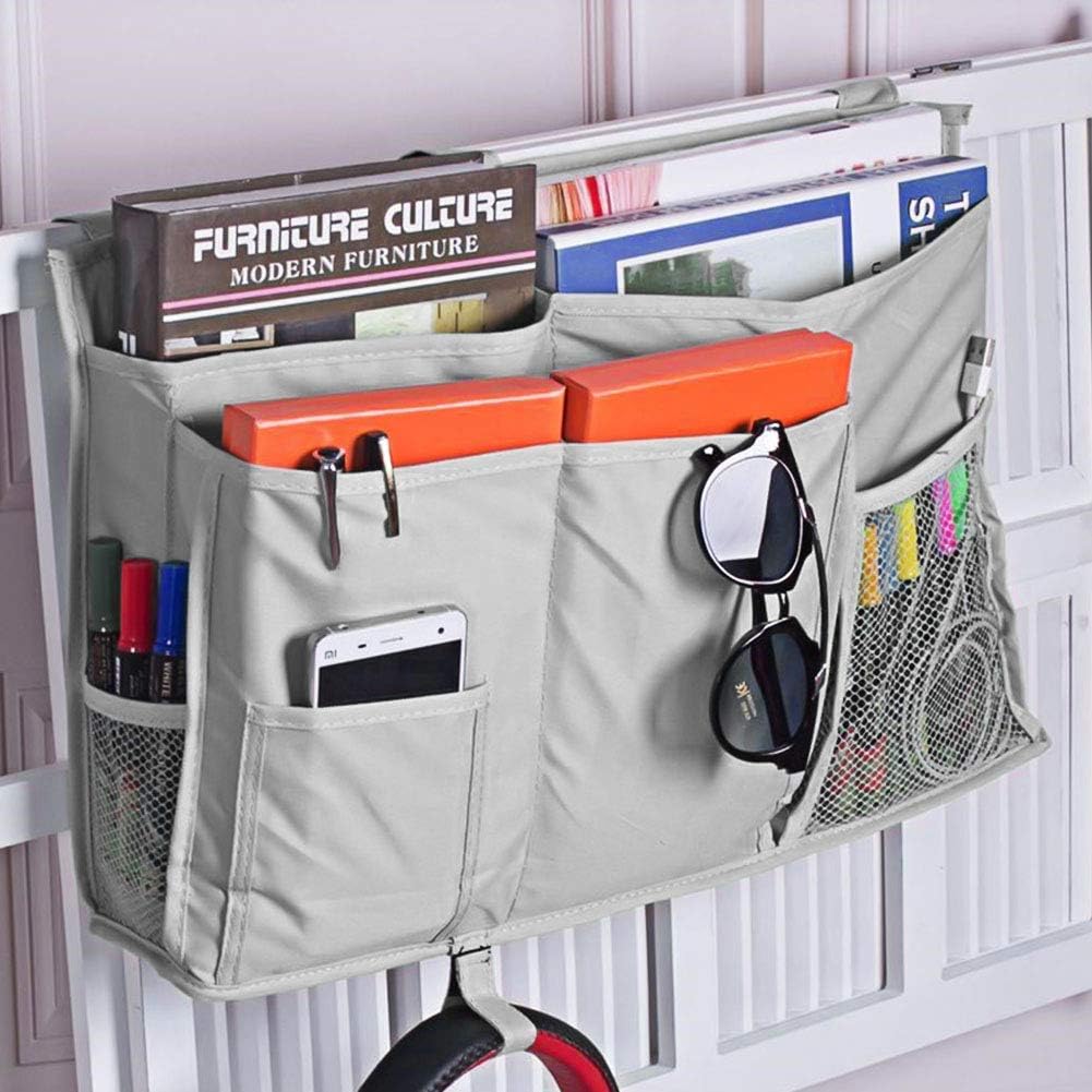 Sugaroom Bedside Storage Caddy, Bunk Bed Organizer Bed Storage Pocket Bedside Organizer Hanging Bed Storage Caddy for College Dorm Room, Hospital Bed Rails, Baby Bed, Camp
