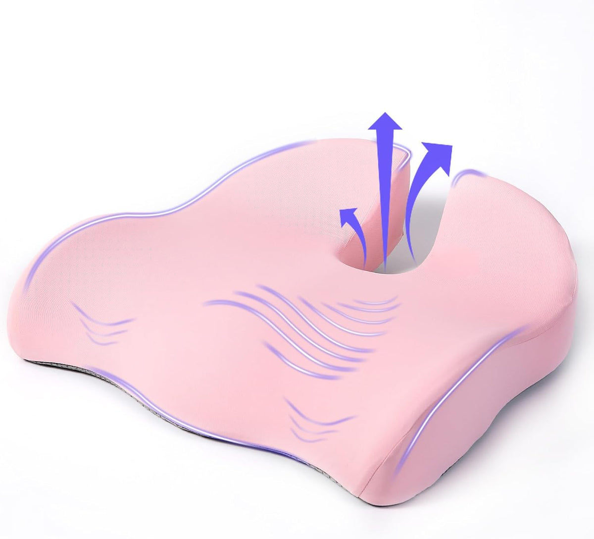 Ergonomic Seat Cushion, Office Chair Cushion for Sciatica Support, Pink