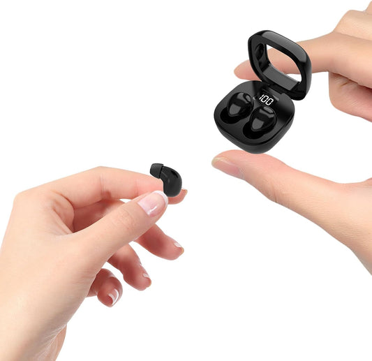 Discreet Invisible Mini Earbuds Wireless Bluetooth Micro Hidden Sleep Tiny Small Earbuds for Sleeping Ear Buds for Small Ears Spy Earpiece Hidden Mini Invisible Headphones for Work Orange