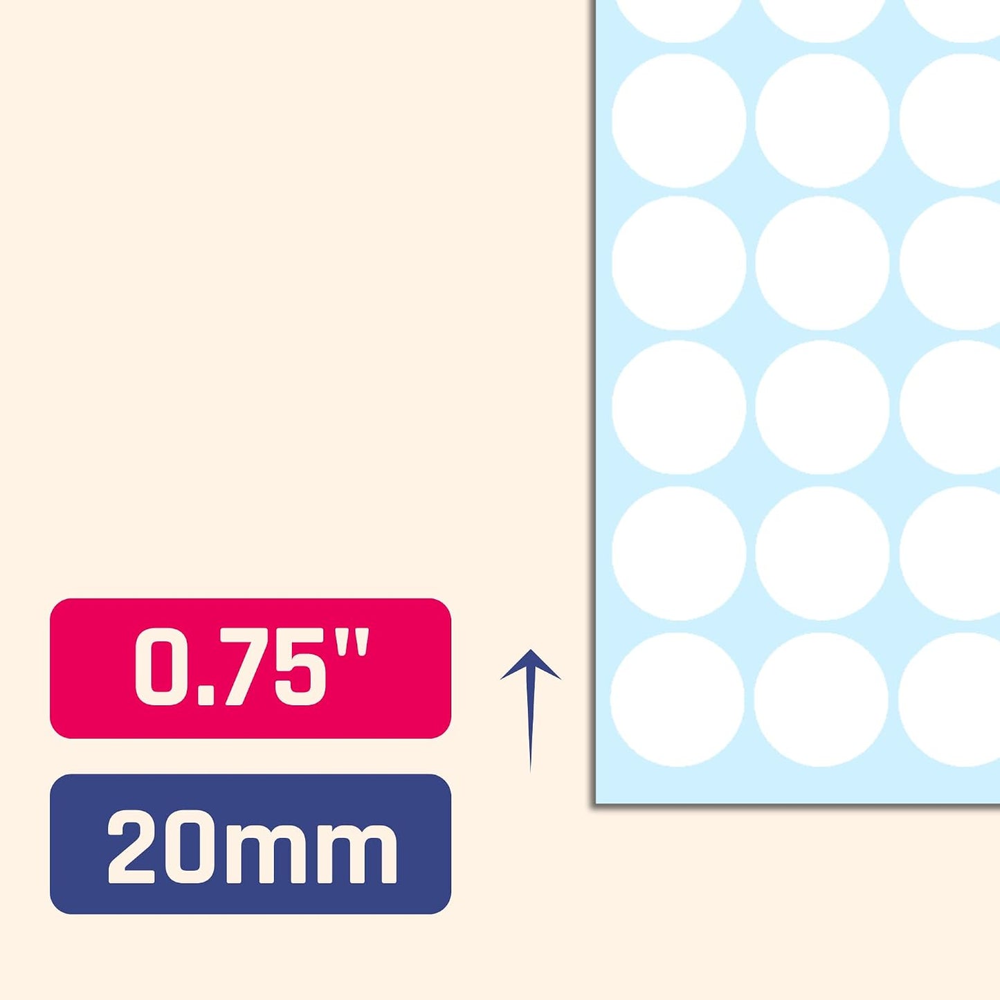 2000 Pack, 3/4" Round Colored Dot Stickers Labels - 10 Colors