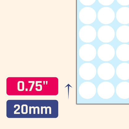 3/4" Round Colored Dot Stickers Labels - 10 Colors