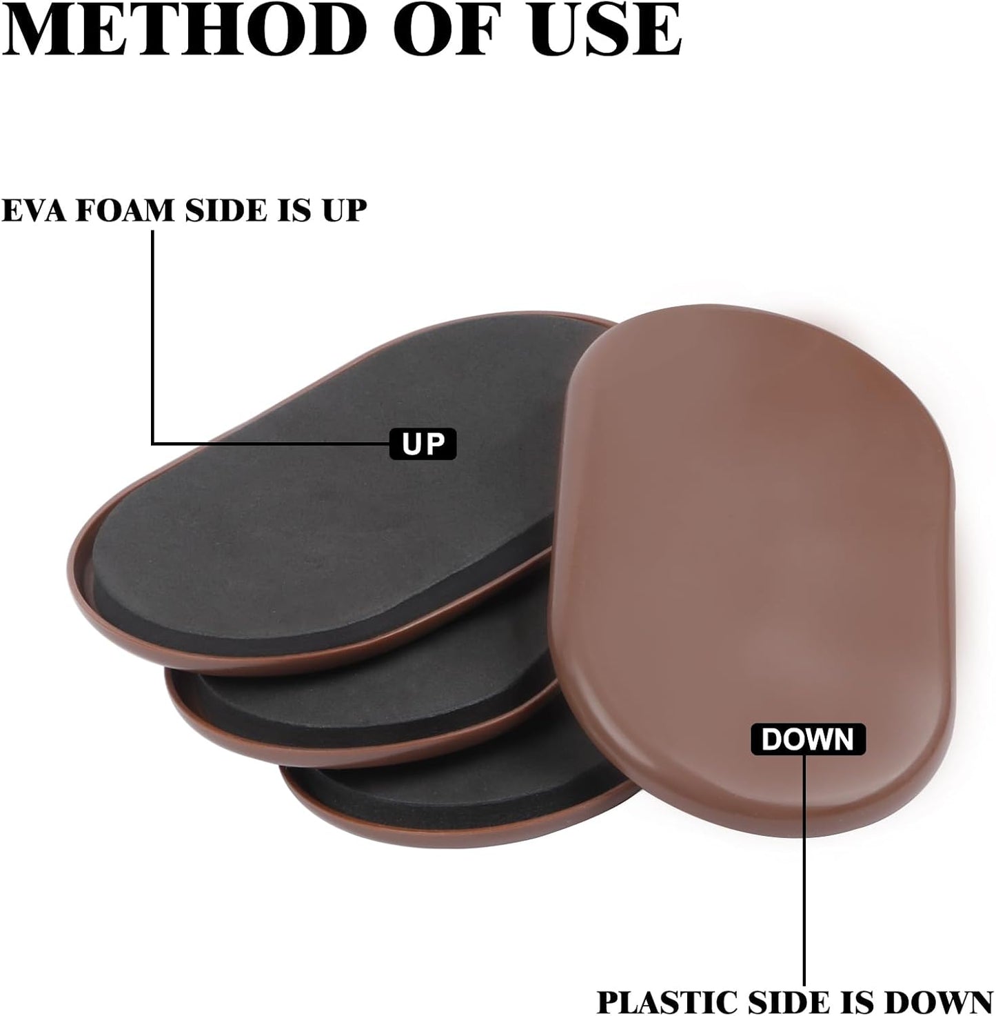 Furniture Slider, 3-1/2" x 6" Oval Heavy-Duty Furniture Movers, Reusable Carpet Sliders for Furniture, Heavy Furniture Moving Pads Moving Sliders - Protect The Surface of The Carpet (8 Pack)