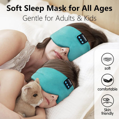 Joythink Sleep Headphones Bluetooth Sleep Mask Silk Headband Earphones Bluetooth Eye Mask for Sleeping On Side Blackout Soft Sleep Earphones Music Kids Children Eye Cover Purple