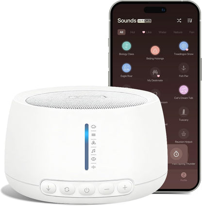 White Noise Machine,Sound Machine for Sleeping,Sleep Aid for Adults Baby,18 Non-Looping Sounds,ZenNap App Included 500+ Hi-Fi Audios,8-Sounds Mixing,Office,Travel,Home
