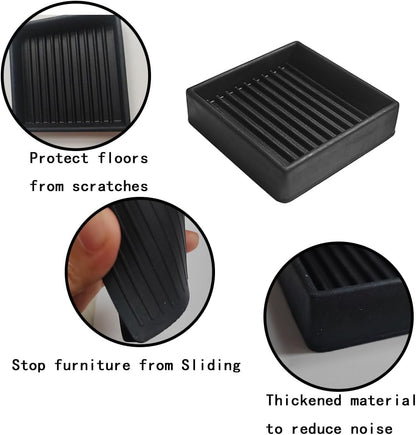 4 Pcs Couch Anti Slip Pads, 2x2 Square Rubber Furniture Caster Cups | Non-Slip Rubbers Bed Frame Stopper, Bed Stopper Floor Protectors for Protect Any Flooring (Brown)