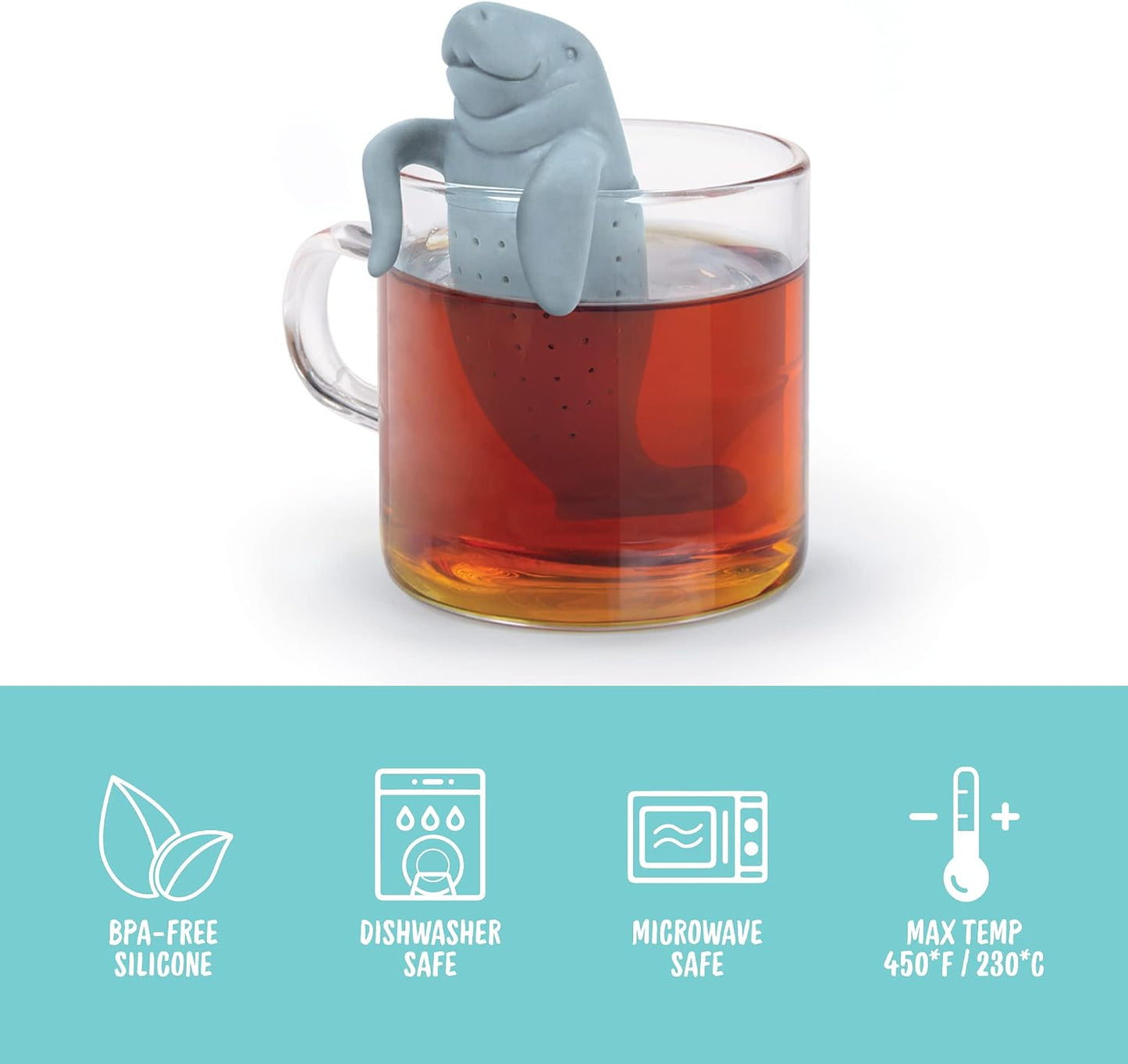 Genuine Fred RELAXOLOTL Tea Infuser, Cute Axolotl Design, For Loose Leaf Tea, Flexible, Easy to Clean Silicone, Fun Gift for Tea Lovers, Clever Kitchen Gadget