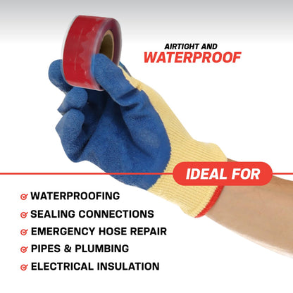 Bond It Rescue Tape, Self-Fusing Silicone for Emergency Plumbing, Pipe & Hose Repair, Electrical Insulation, Waterproof, 950PSI, Made in USA, 1" x 12', Clear
