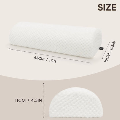 SPRING SEAON Half Moon Bolster Knee Pillow for Back Sleeping Memory Foam Leg Pillow for Ankle and Foot Comfort Under Knee Pillow for Side Sleepers Machine Washable Cover(17" x 7.5" x 4.3")